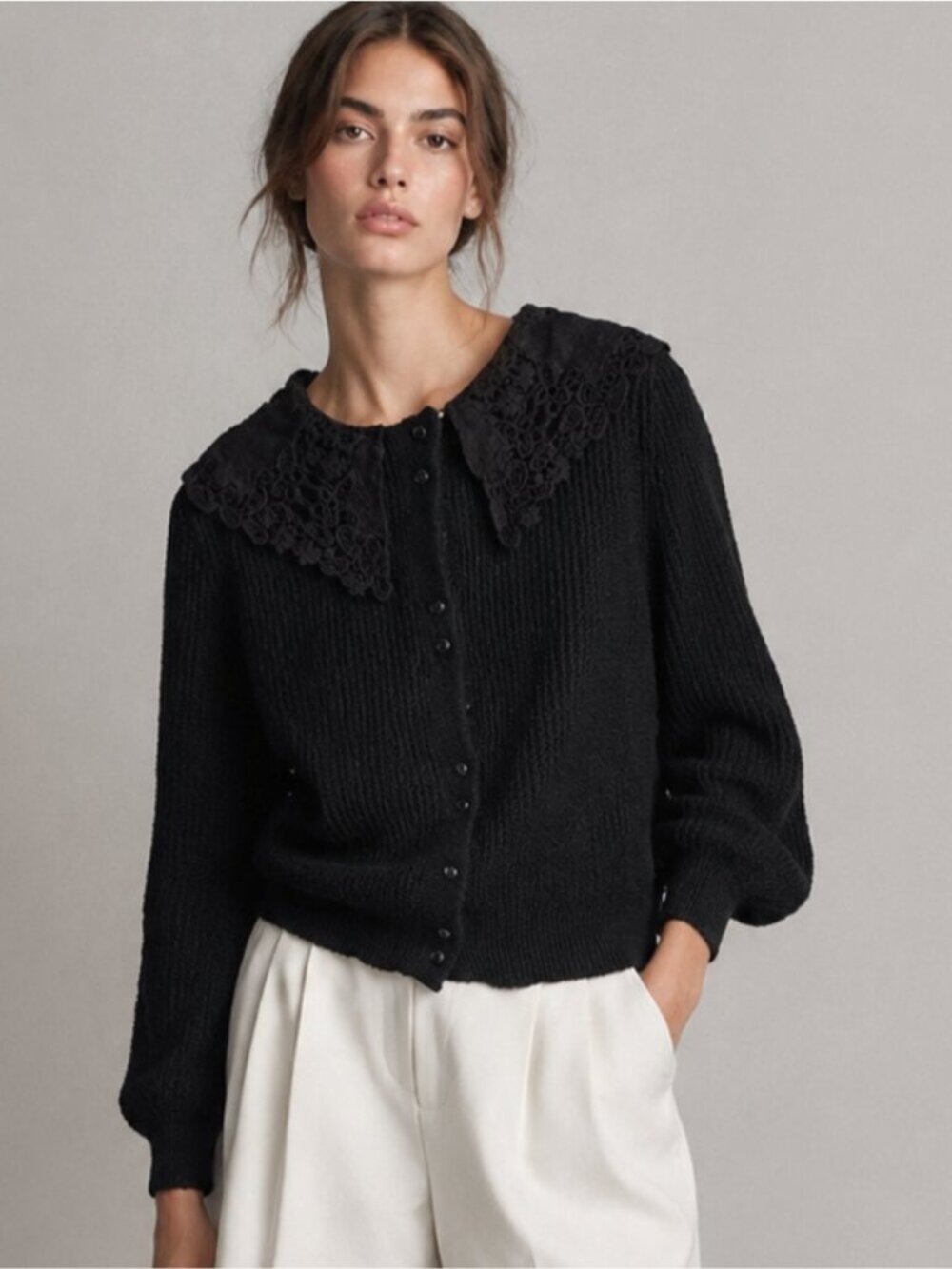 Topshop Cardigan Lace Collar
